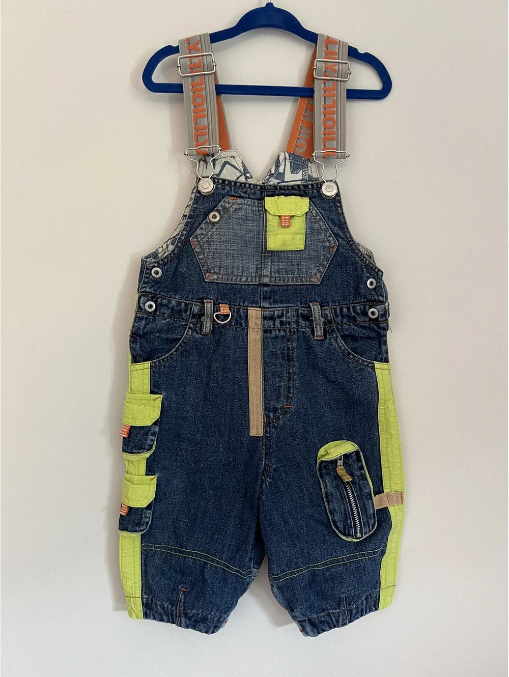 Oilily Boys Denim Pocket Accent Overalls